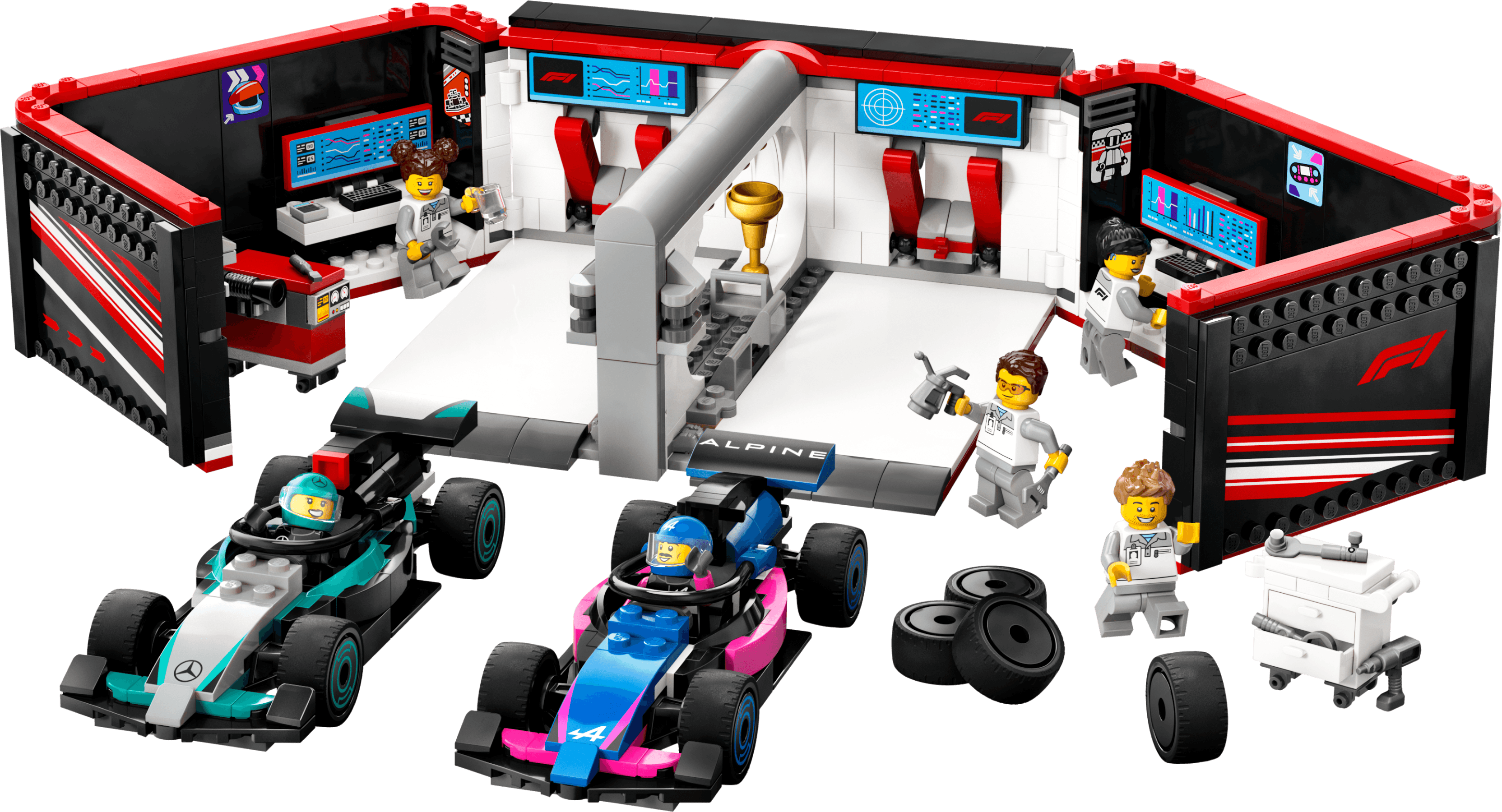 F1 Garage & Mercedes-AMG & Alpine Cars LEGO® set